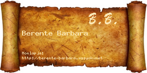 Berente Barbara névjegykártya